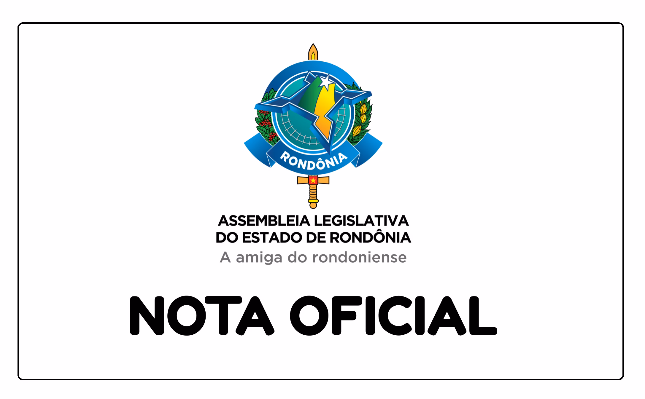 Nota Oficial - Assembleia Legislativa do Estado de Rondônia
