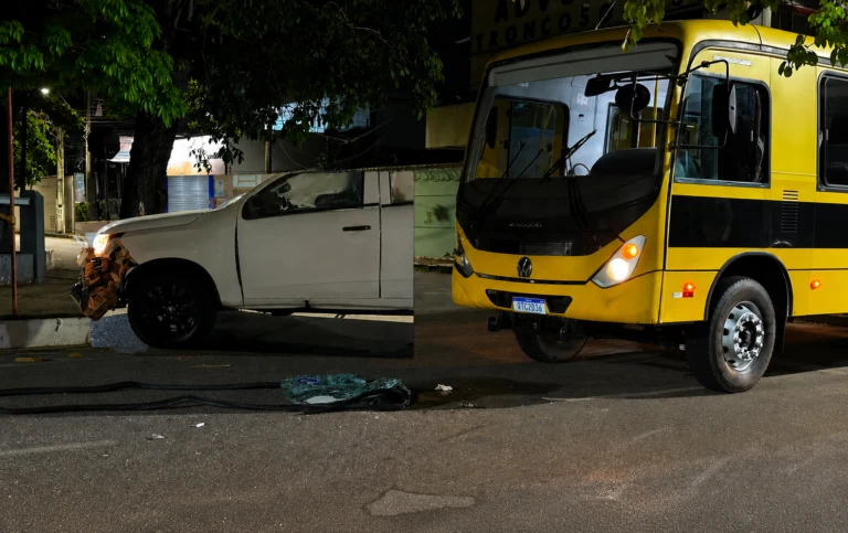 Motorista da Sesai avança preferencial e atinge ônibus com 21 jovens que participam do Joer