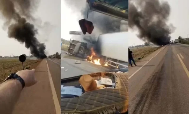 confirmada pela PRF: terceira morte em grave acidente entre carretas na BR-364, em Itapuã do Oeste