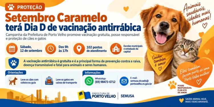 Setembro Caramelo mobiliza Porto Velho com vacinação gratuita em 102 pontos neste sábado