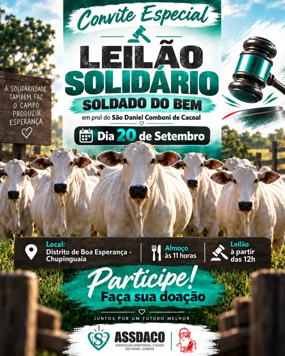 Assdaco leva a Chupinguaia, no domingo, 20, Leilão Solidário contra o câncer